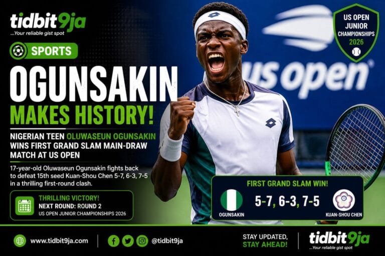 Oluwaseun Ogunsakin celebrates first Grand Slam junior victory at US Open