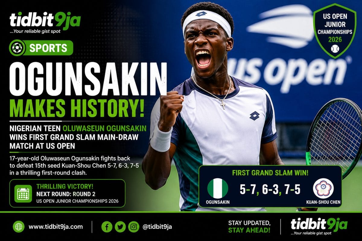 Oluwaseun Ogunsakin celebrates first Grand Slam junior victory at US Open